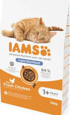 Iams Adult Light Sterilised Sucha Karma dla kota op. 10kg