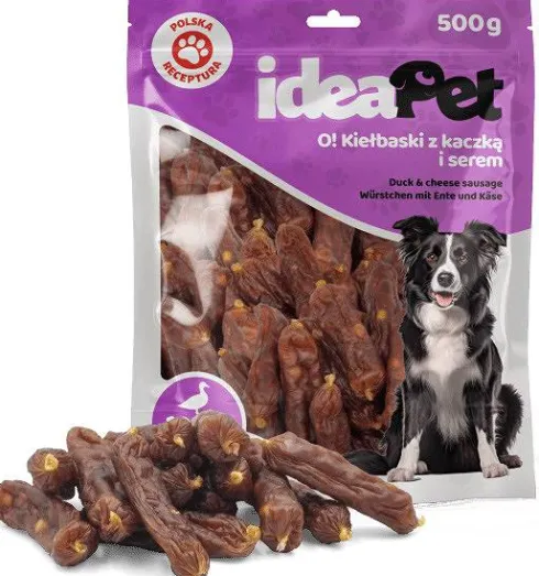 IdeaPet Przysmak O! Kiełbaski z Kaczką i serem dla psa op. 500g
