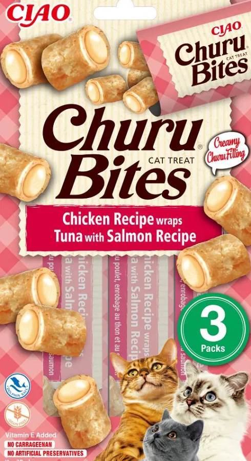 Inaba Ciao Churu Bites Chicken Wraps Tuna&Salmon Przysmak dla kota op. 3x10g
