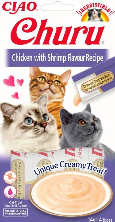 Inaba Ciao Churu Chicken&Shrimp Przysmak dla kota op. 4x14g