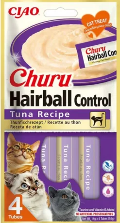 Inaba Ciao Churu Hairball Control Tuna Recipe Przysmak dla kota op. 4x14g