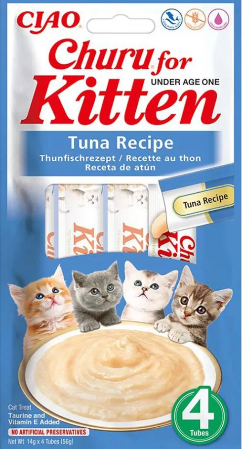 Inaba Ciao Churu Kitten Tuna Recipe Przysmak dla kociąt op. 4x14g