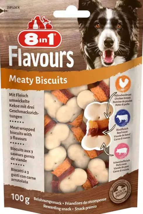 8in1 Flavours Meaty Biscuits Ciastka dla psa op. 100g