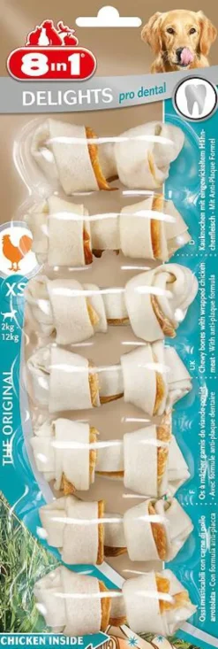 8in1 Kość Delights Pro Dental dla psa rozm. XS op. 7szt.