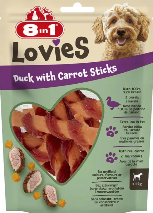8in1 Lovies Duck with Carrot Sticks Przysmak dla psa op. 80g