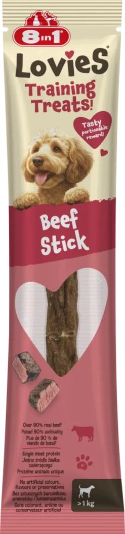 8in1 Lovies Training Treats Beef Stick Przysmak treningowy dla psa op. 15g