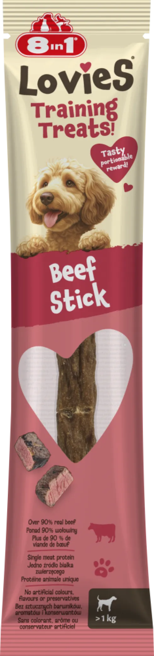 8in1 Lovies Training Treats Beef Stick Przysmak treningowy dla psa op. 15g