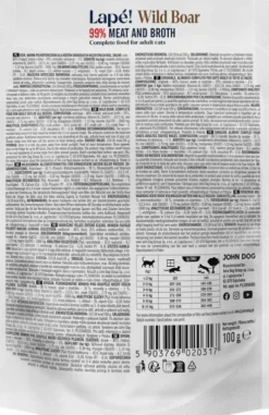John Dog Adult Lapé Dziczyzna Mokra Karma dla kota op. 100g Pakiet 10szt.