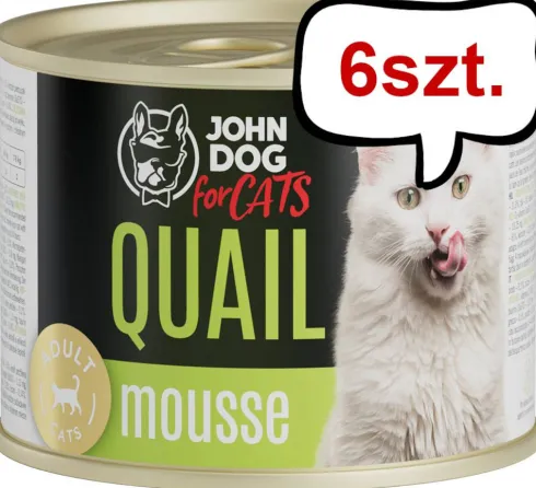 John Dog Adult Quail Mousse Mokra Karma dla kota op. 200g Pakiet 6szt.
