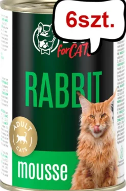 John Dog Adult Rabbit Mousse Mokra Karma dla kota op. 400g Pakiet 6szt.