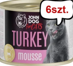 John Dog Adult Turkey Mousse Mokra Karma dla kota op. 200g Pakiet 6szt.