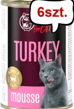 John Dog Adult Turkey Mousse Mokra Karma dla kota op. 400g Pakiet 6szt.