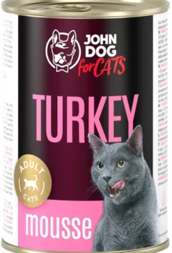 John Dog Adult Turkey Mousse Mokra Karma dla kota op. 400g Pakiet 6szt.