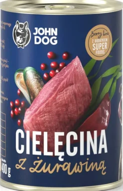 John Dog Berry line Adult Cielęcina z żurawiną Mokra Karma dla psa op. 400g