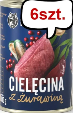 John Dog Berry line Adult Cielęcina z żurawiną Mokra Karma dla psa op. 400g Pakiet 6szt.