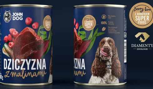 John Dog Berry line Adult Dziczyzna z malinami Mokra Karma dla psa op. 400g