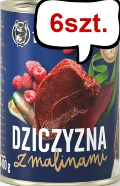 John Dog Berry line Adult Dziczyzna z malinami Mokra Karma dla psa op. 400g Pakiet 6szt.