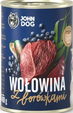 John Dog Berry line Adult Wołowina z borówką Mokra Karma dla psa op. 400g