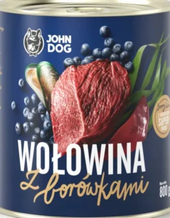 John Dog Berry line Adult Wołowina z borówkami Mokra Karma dla psa op. 800g Pakiet 6szt