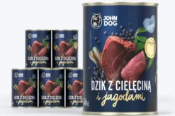 John Dog Berry line Puppy Dzik z Cielęciną i jagodami Mokra Karma dla szczeniąt op. 400g Pakiet 6szt.