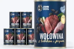 John Dog Berry line Puppy Wołowina z Królikiem i jeżynami Mokra Karma dla szczeniąt op. 400g Pakiet 6szt.