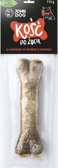 John Dog Kość z łososiem w skórze łososia dla psa 17cm op. 115g