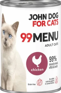 John Dog 99 Menu Adult Chicken Mokra Karma dla kota op. 400g Pakiet 6szt.