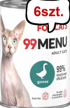 John Dog 99 Menu Adult Goose Mokra Karma dla kota op. 400g Pakiet 6szt.