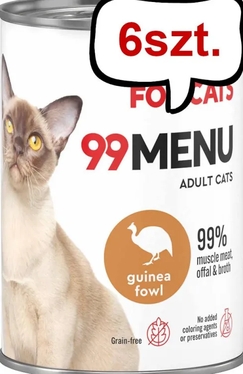 John Dog 99 Menu Adult Guinea Fowl Mokra Karma dla kota op. 400g Pakiet 6szt.