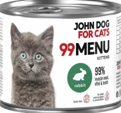 John Dog 99 Menu Kitten Rabbit Mokra Karma dla kociąt op. 200g Pakiet 6szt.