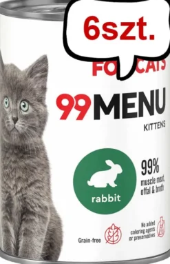John Dog 99 Menu Kitten Rabbit Mokra Karma dla kociąt op. 400g Pakiet 6szt.