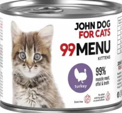John Dog 99 Menu Kitten Turkey Mokra Karma dla kociąt op. 200g Pakiet 6szt.