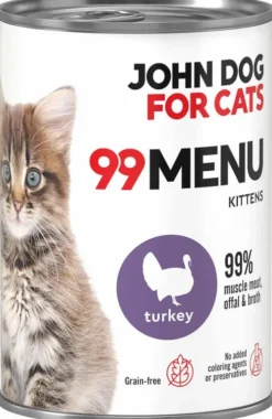 John Dog 99 Menu Kitten Turkey Mokra Karma dla kociąt op. 400g