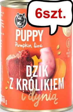 John Dog Pumpkin line Puppy Dzik z królikiem i dynią Mokra Karma dla psa op. 400g Pakiet 6szt.