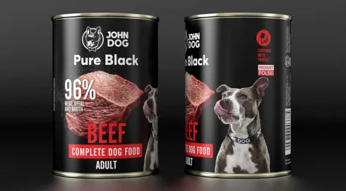 John Dog Pure Black Adult Beef Mokra Karma dla psa op. 400g Pakiet 6szt.