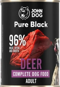John Dog Pure Black Adult Deer Mokra Karma dla psa op. 400g Pakiet 6szt.