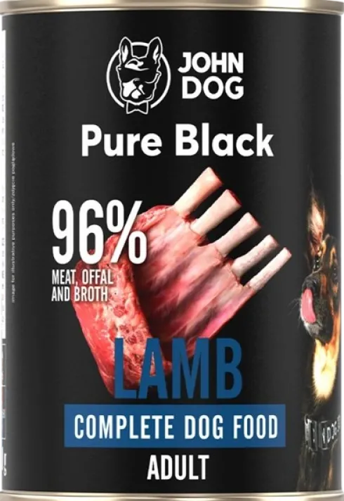 John Dog Pure Black Adult Lamb Mokra Karma dla psa op. 400g Pakiet 6szt.
