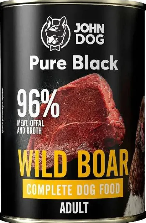 John Dog Pure Black Adult Wild Boar Mokra Karma dla psa op. 400g