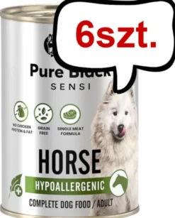 John Dog Pure Black Sensi Hypoallergenic Adult Konina Mokra Karma dla psa op. 400g Pakiet 6szt.