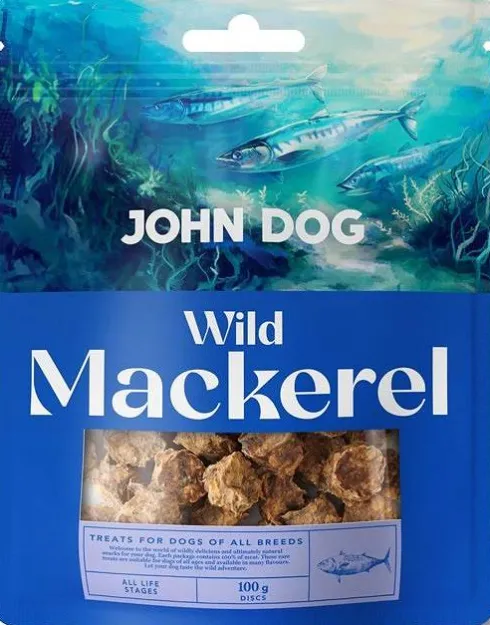 John Dog Wild Fish Mackrel przysmak z suszoną makrelą dla psa 100g