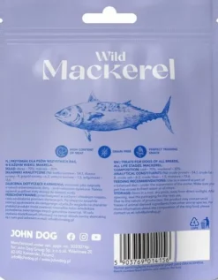 John Dog Wild Fish Mackrel przysmak z suszoną makrelą dla psa 100g