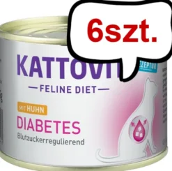 Kattovit Feline Diet Diabetes z kurczakiem (Huhn) Mokra Karma dla kota op. 185g Pakiet 6szt.