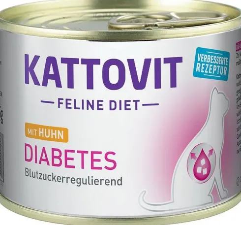 Kattovit Feline Diet Diabetes z kurczakiem (Huhn) Mokra Karma dla kota op. 185g Pakiet 6szt.