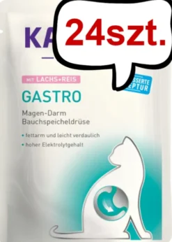 Kattovit Feline Diet Gastro z łososiem i ryżem (Lachs+Reis) Mokra Karma dla kota op. 85g Pakiet 24szt.