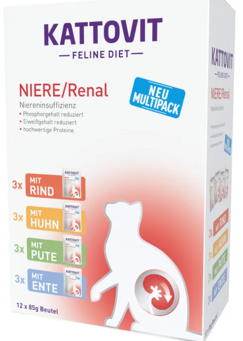 Kattovit Feline Diet Niere/Renal Neu Multipack Mokra Karma dla kota op. 12x85g