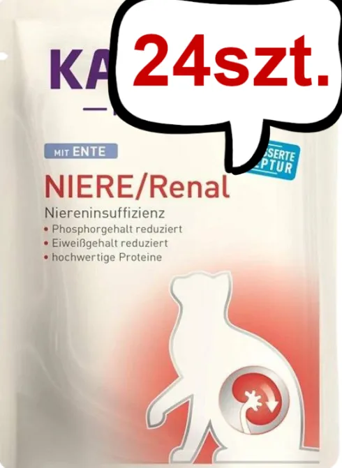 Kattovit Feline Diet Niere/Renal z kaczką (Ente) Mokra Karma dla kota op. 85g Pakiet 24szt.