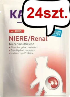 Kattovit Feline Diet Niere/Renal z wołowiną (Rind) Mokra Karma dla kota op. 85g Pakiet 24szt.