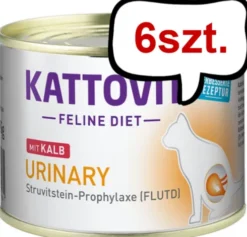 Kattovit Feline Diet Urinary z cielęciną (Kalb) Mokra Karma dla kota op. 185g Pakiet 6szt.