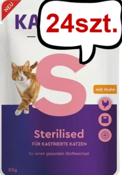 Kattovit Vital Care Sterilised z kurczakiem (Huhn) Mokra Karma dla kota op. 85g Pakiet 24szt.