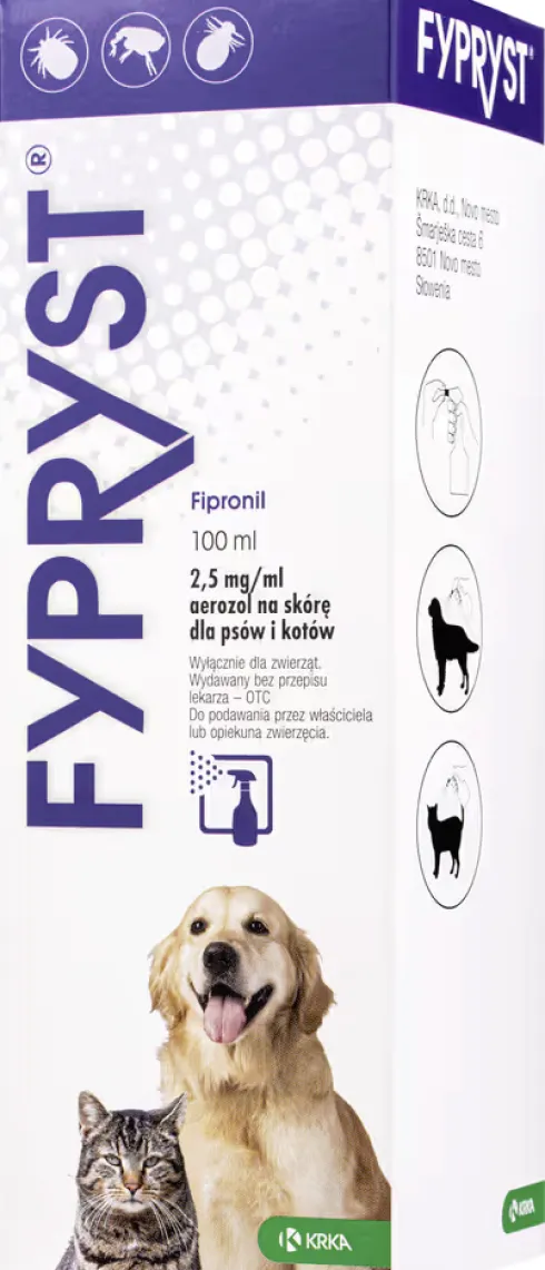 KRAKA Fypryst Spray na kleszcze i pchły dla psa i kota op. 100ml